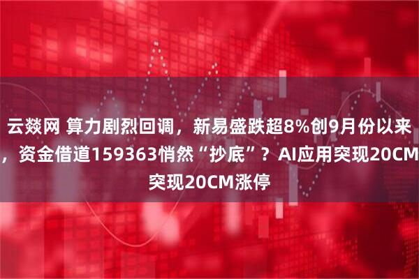 云燚网 算力剧烈回调，新易盛跌超8%创9月份以来新低，资金借道159363悄然“抄底”？AI应用突现20CM涨停