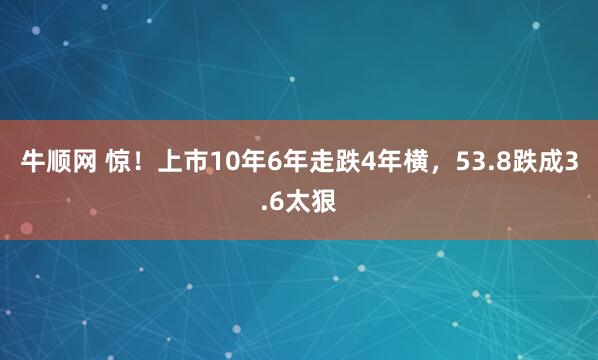 牛顺网 惊！上市10年6年走跌4年横，53.8跌成3.6太狠